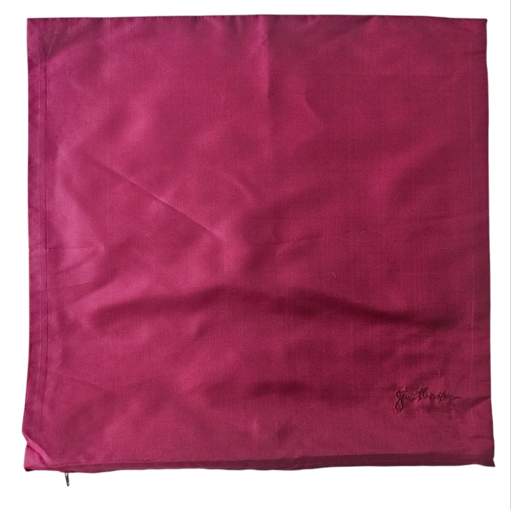 JIM THOMPSON Reversible Thai Red Silk Pillow Cover | SZ 15.5" Sq